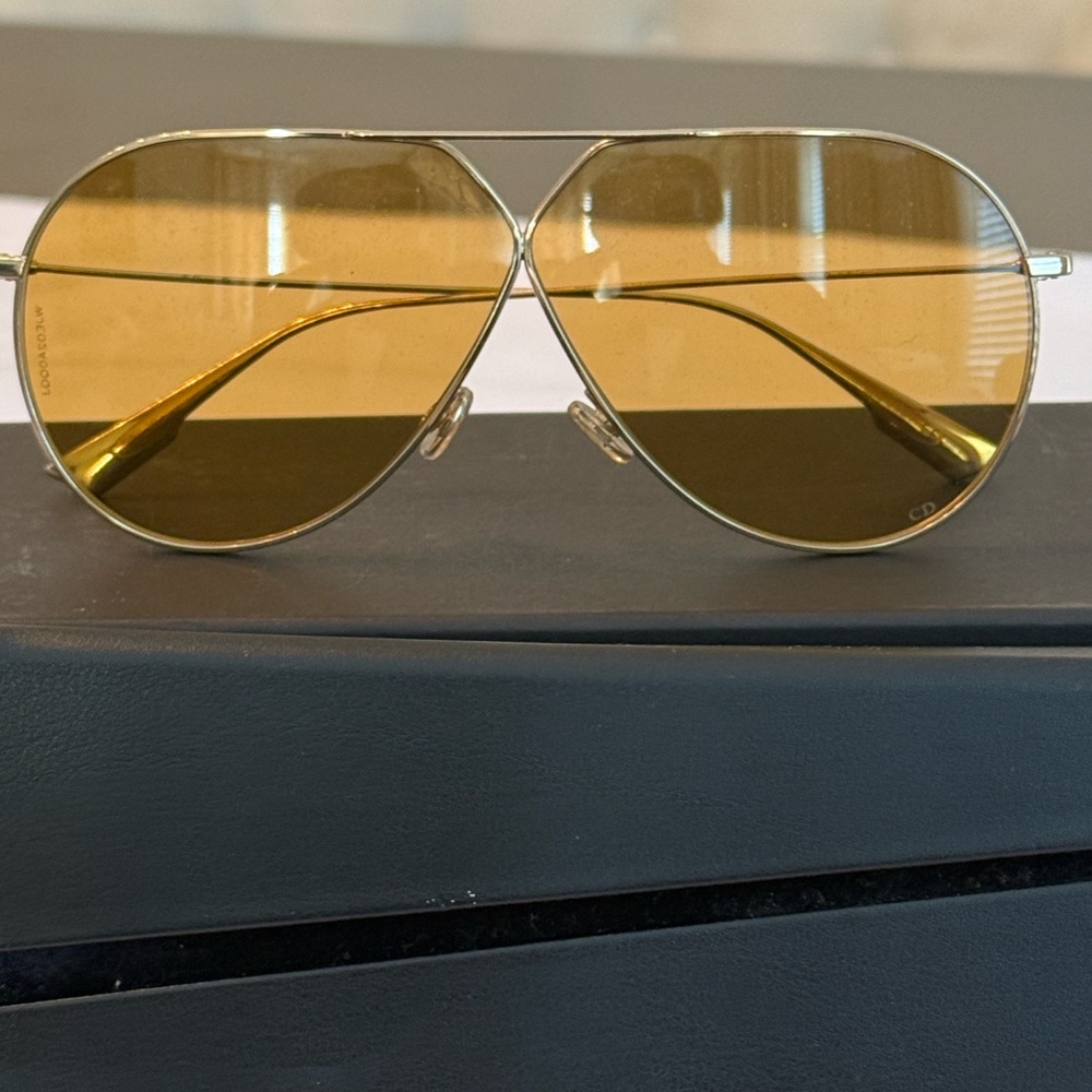 Dior Aviator Sunglasses with Amber Lenses and Gold Frame